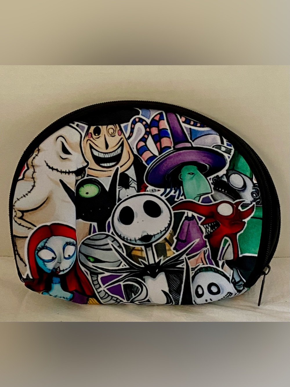 Disney Nightmare Before Christmas Jack Sally Makeup Bag Cosmetic Pouch Goth Gift